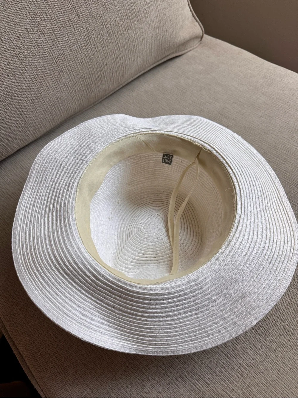 Straw Fedora Sun Hat with Black Ribbon Accent - Excellent Condition